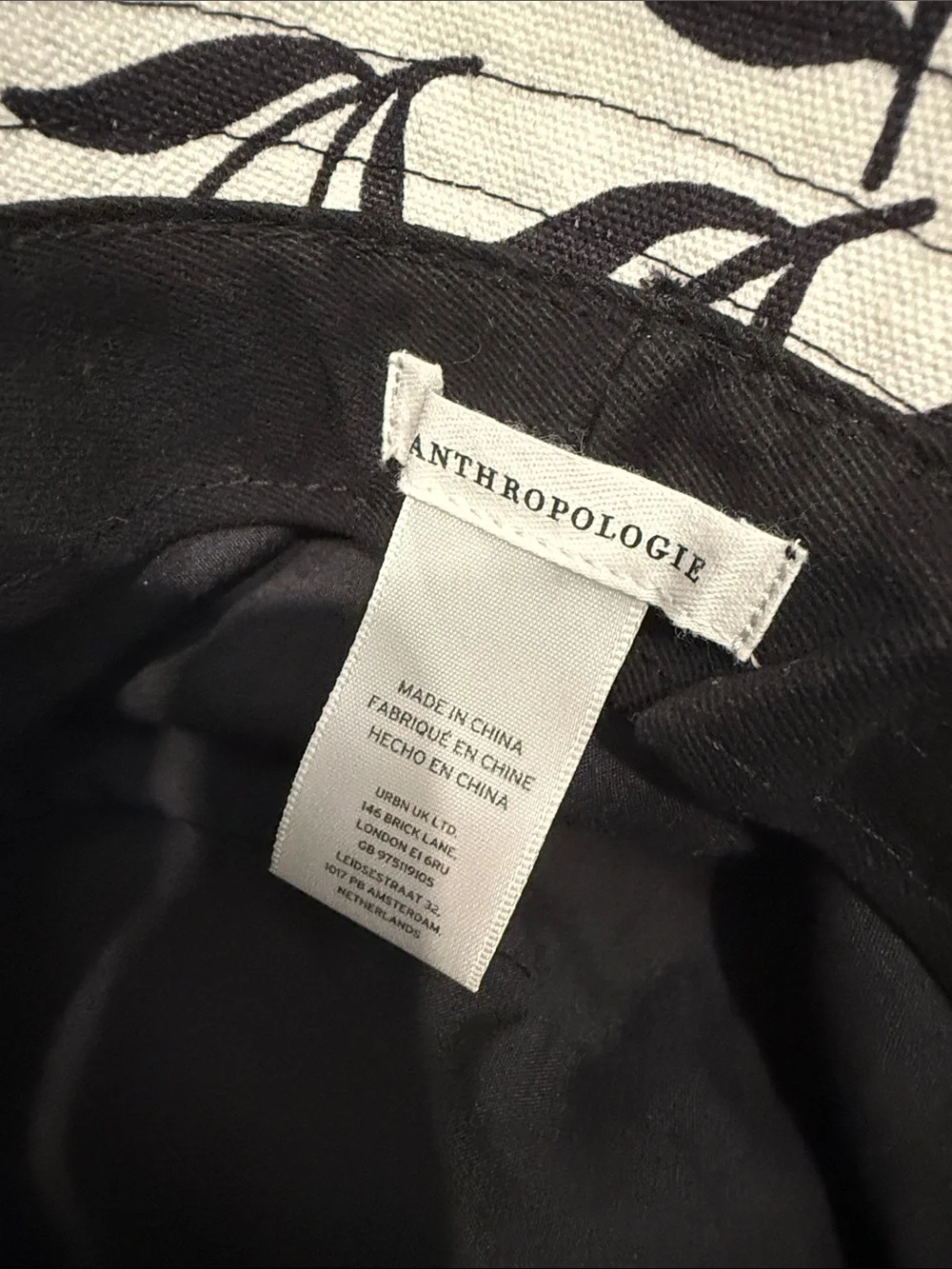 Anthropologie Capitanna Reversible Maxi Bucket Hat Black Cherry Floral
